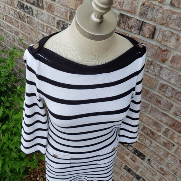 Kate Spade Striped Boat Neck Long Sleeves Dress XS - Picture 3 of 8